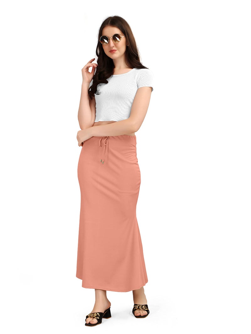 Kipzy Lycra Saree Shapewear  Long Skirt for Women for Beach  Night Out  Regular  Office  Party (Peach  4XL) - Image 2